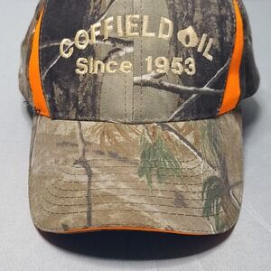 OC Coffield‎ Oil Baseball Cap Mens OSFM Camo Orange Embroidered Adjustable Hat